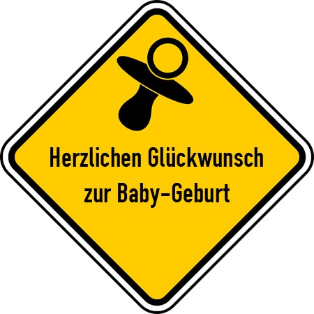 Lustige Schild mit Babyglckwnschen